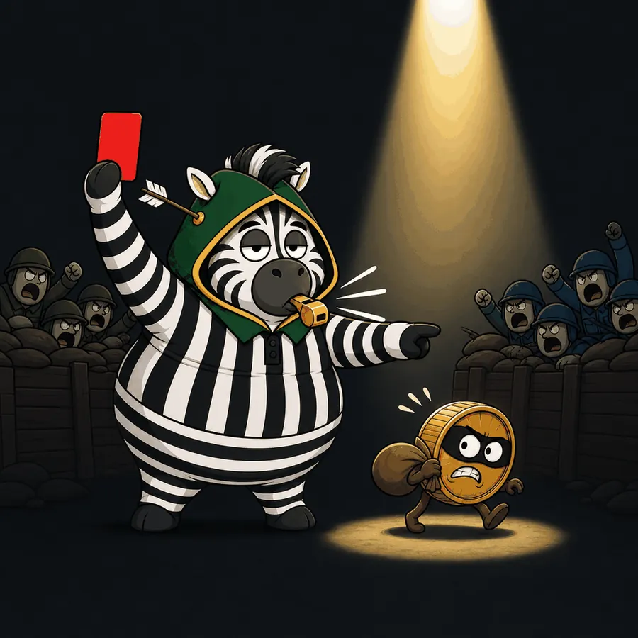 the ref showing a red card